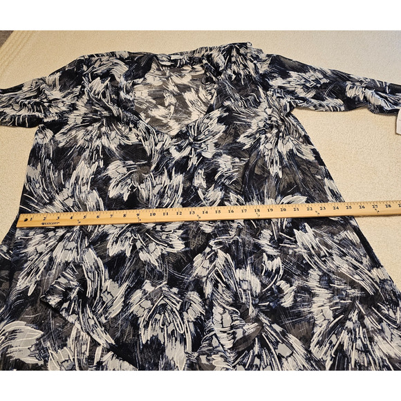 NWT R&M Richards Womens Sheer 3/4 Sleeve Open Front Cardigan Sz 18W - Picture 7 of 12